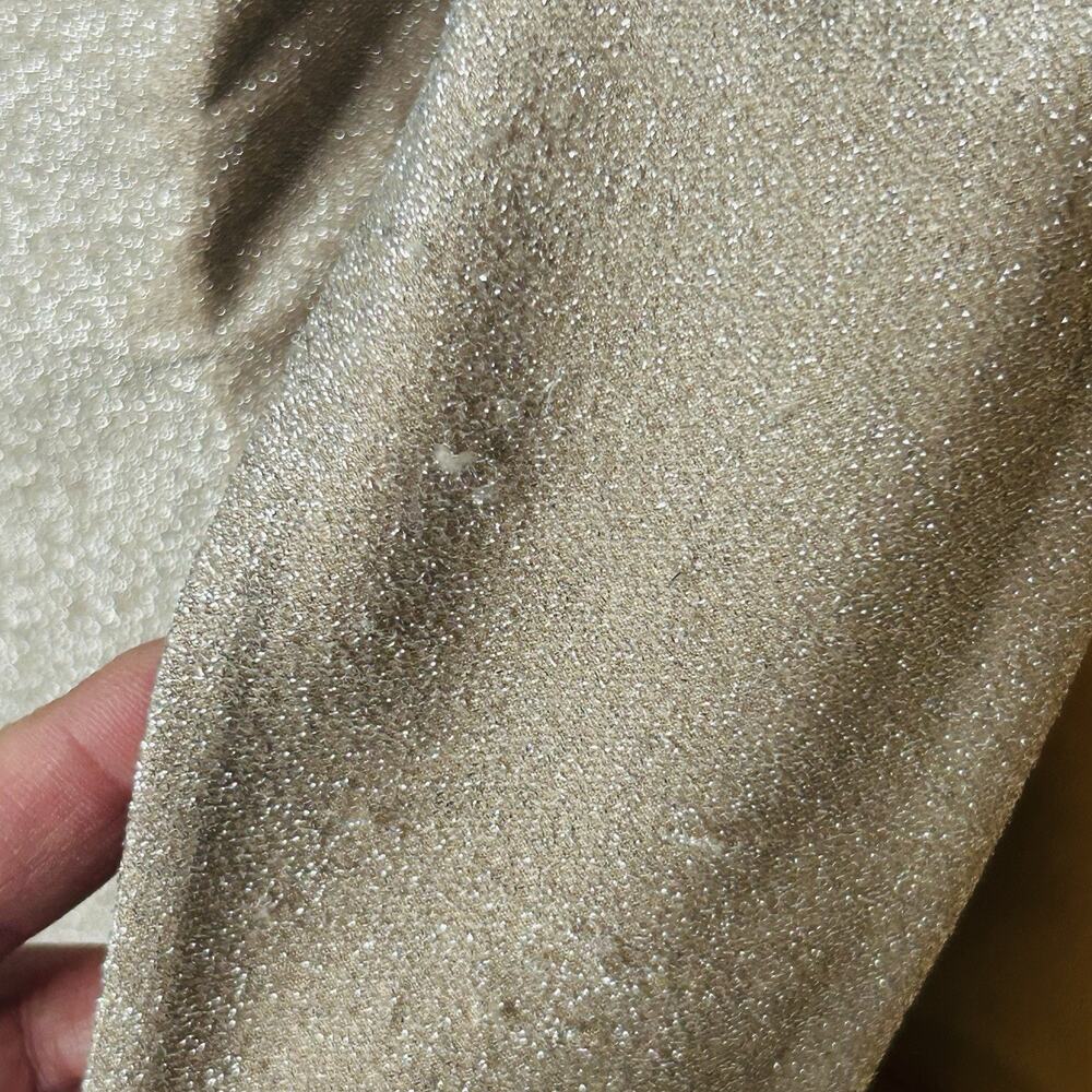 Reformation Junie Mock Neck Top Size S Tan Silver Sparkle Party Holiday - Picture 6 of 6